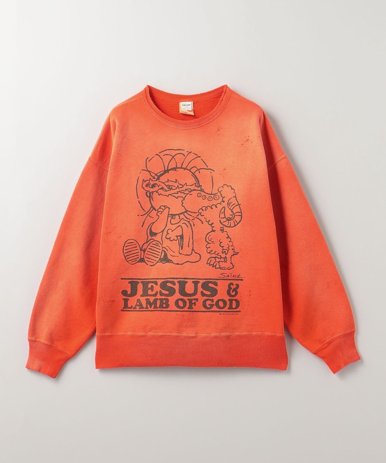セントマイケルCRW SWEAT/JS&LMB / ORG SAINT MICHAEL＞CRW SWEAT/LMB OF GD/YELLOW | MAKES ONLINE STORE