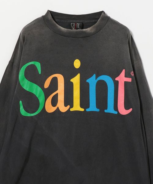 Saint カラフルロゴ Tシャツ グレー