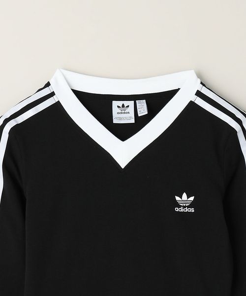 adidas 長袖Tシャツ Vネック 新品 レディース Vネック 長袖シャツ ブラック ｜アパレル,レディース