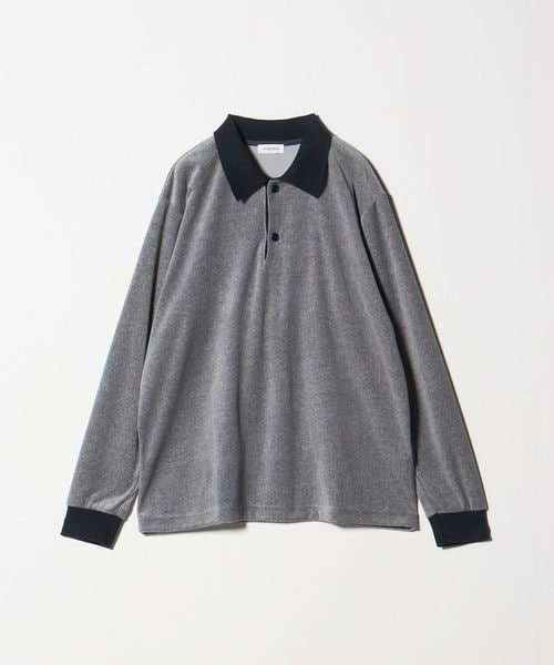 attisession ベロアボーダーポロシャツ ATTISESSION＞ベロア ボーダー ポロシャツ