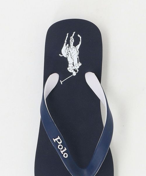 POLO RALPH LAUREN＞ロゴ フリップ フロップ サンダル