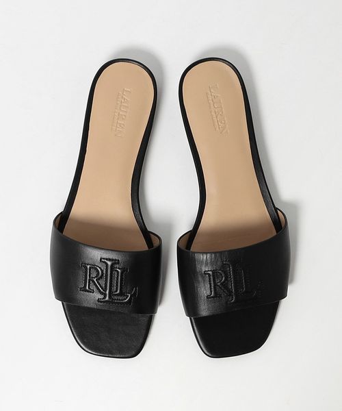 ＜LAUREN RALPH LAUREN＞ロゴ スライダー サンダル/ブラック LAUREN RALPH LAUREN＞ロゴ スライダー サンダル/ブラック