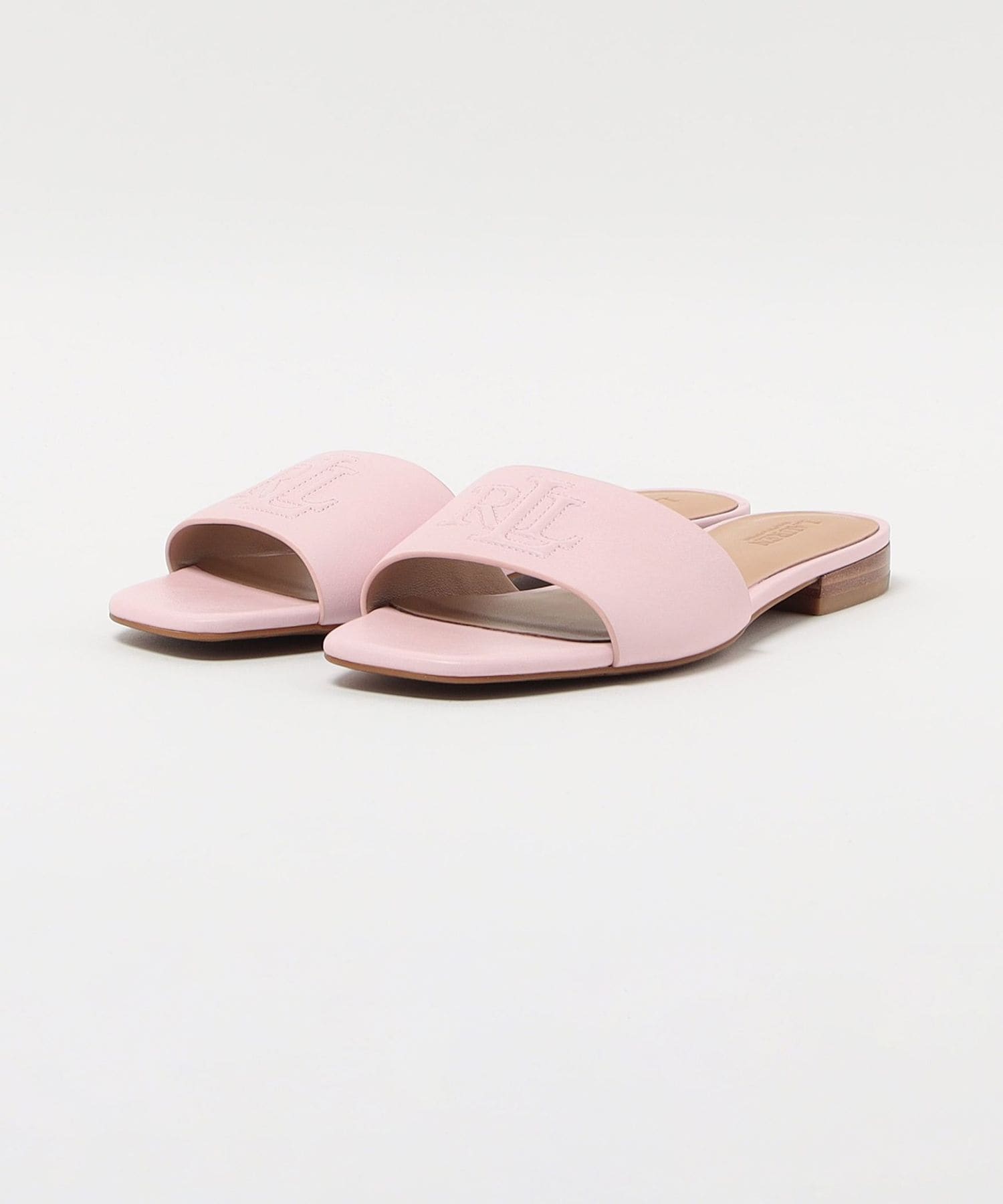 【正規逆輸入品】 LAUREN RALPH サンダル/ピンク スライダー LAUREN＞ロゴ 靴