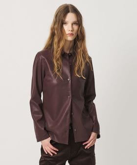 ATTISESSION/＜ATTISESSION＞レザーライク カーブ カフス シャツ/シャツ / ブラウス