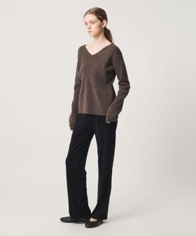 ATTISESSION/＜ATTISESSION＞W/NY スカラップ Vネック プルオーバー DK.BROWN/ニット / セーター