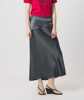 ATTISESSION/＜ATTISESSION＞サテン カットオフ ミディアム スカート/ミモレ / ロング