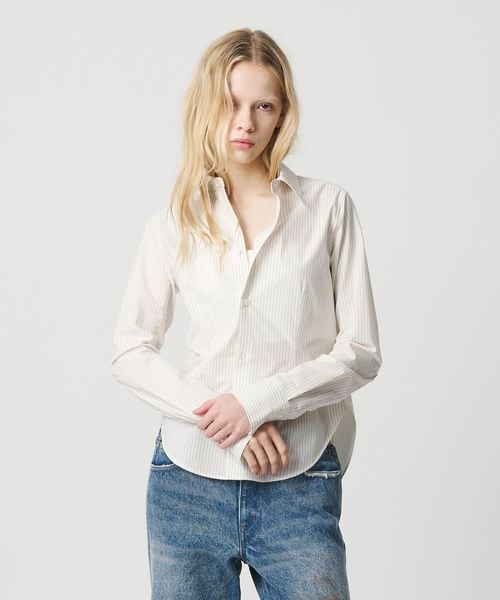 ATTISESSION/＜ATTISESSION＞コットン ストライプ スリム シャツ/シャツ / ブラウス