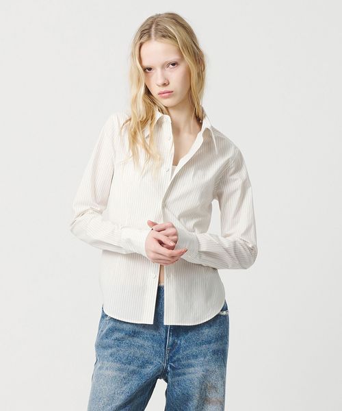ATTISESSION/＜ATTISESSION＞コットン ストライプ スリム シャツ/シャツ / ブラウス