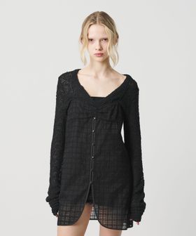 ATTISESSION/＜ATTISESSION＞エンブロイダリー チェック ミニ ドレス /その他ワンピース / ドレス