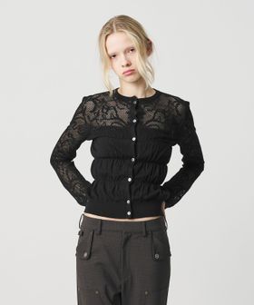 ATTISESSION/＜ATTISESSION＞レース ジャガード カーディガン/カーディガン / ボレロ