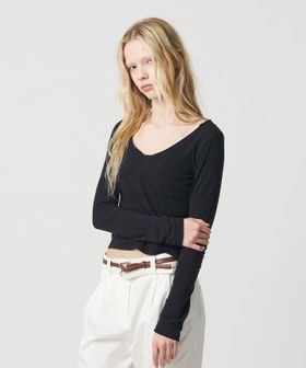 ATTISESSION/＜ATTISESSION＞Vネック ロングスリーブ トップス/Tシャツ / カットソー