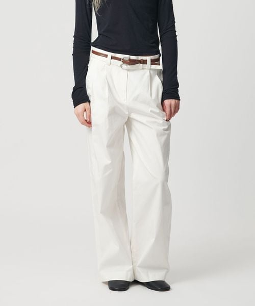 ATTISESSION/＜ATTISESSION＞ベルト 2タック ストレート パンツ 3/その他パンツ