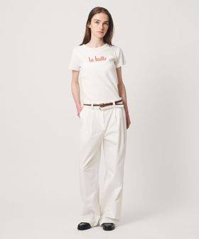 ATTISESSION/＜ATTISESSION＞ベルト 2タック ストレート パンツ 3/チノパンツ