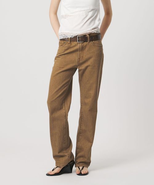 ATTISESSION/＜ATTISESSION＞スリム ストレート ブラウン デニム パンツ/デニムパンツ