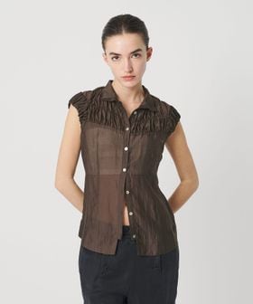 ATTISESSION/＜ATTISESSION＞シアーギャザー ショートスリーブ ブラウス/シャツ / ブラウス