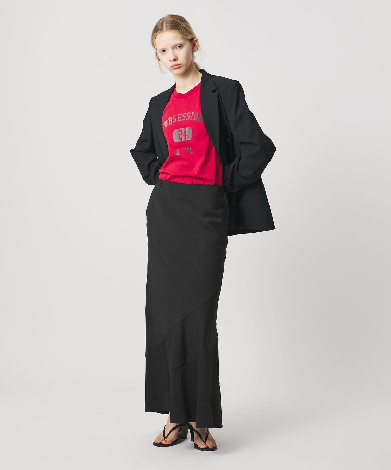 ATTISESSION＞エスカルゴ スカート ブラック