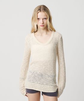 ATTISESSION/＜ATTISESSION＞メッシュ Uネック ニット トップス/ニット / セーター