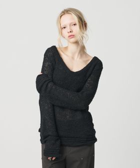 ATTISESSION/＜ATTISESSION＞メッシュ Uネック ニット トップス/ニット / セーター