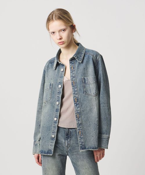 ATTISESSION/＜ATTISESSION＞ダーティ フィニッシュ デニム シャツ/シャツ / ブラウス