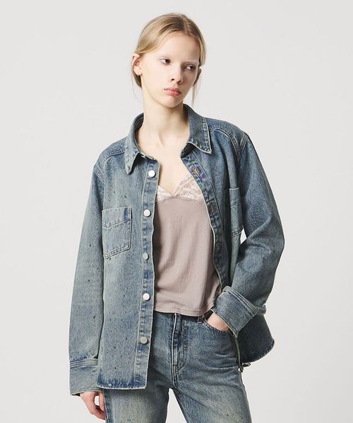 ATTISESSION/＜ATTISESSION＞ダーティ フィニッシュ デニム シャツ/シャツ / ブラウス