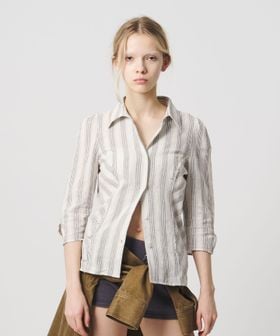 ATTISESSION/＜ATTISESSION＞コットン ギャザー 6分袖 シャツ/シャツ / ブラウス