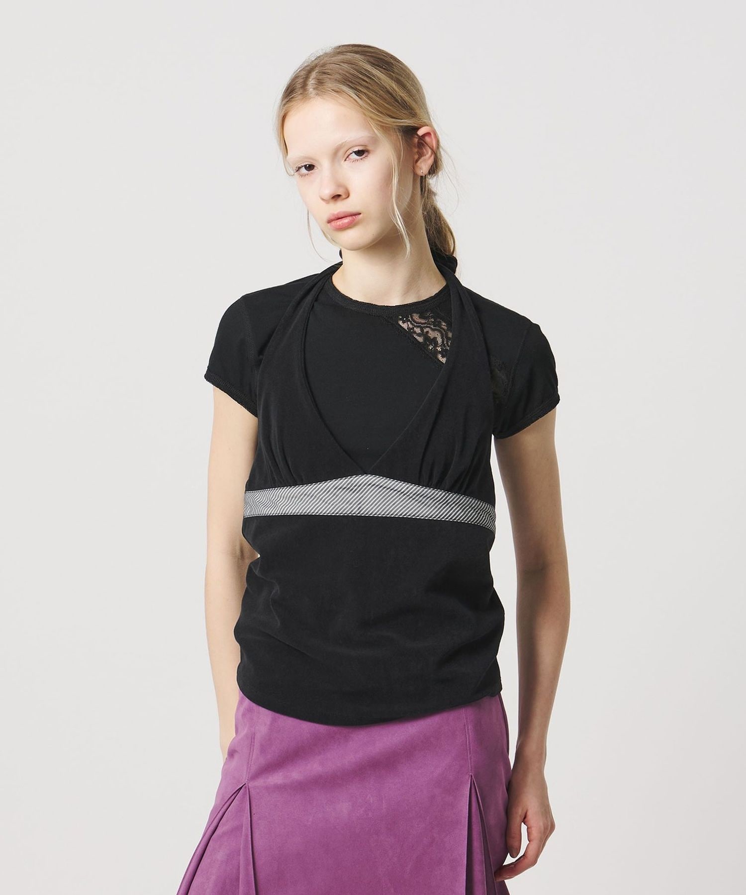 ATTISESSION＞パイル ホルターネック トップス