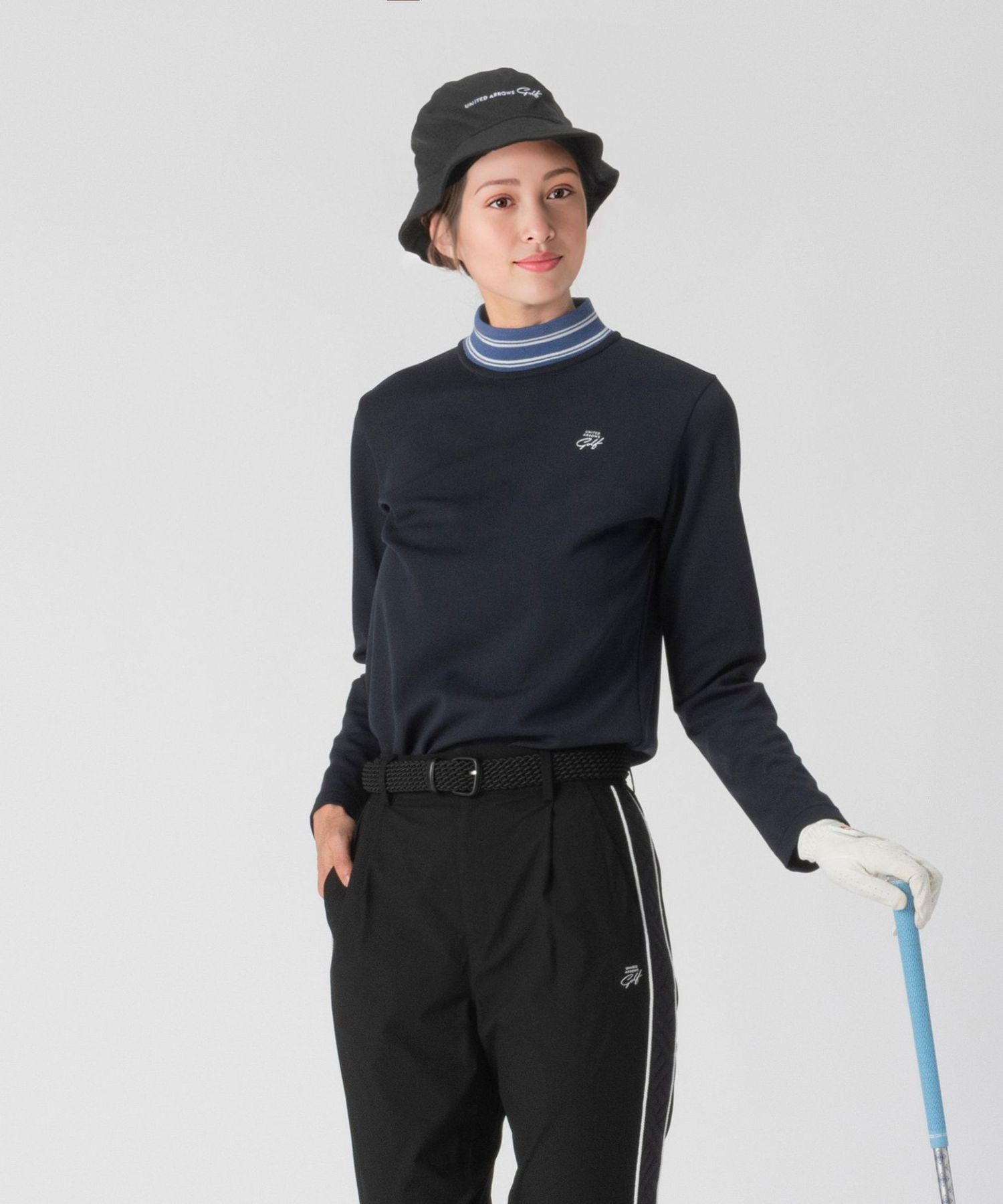 ウィメンズ ライン モックネック プルオーバーー吸水速乾ー 