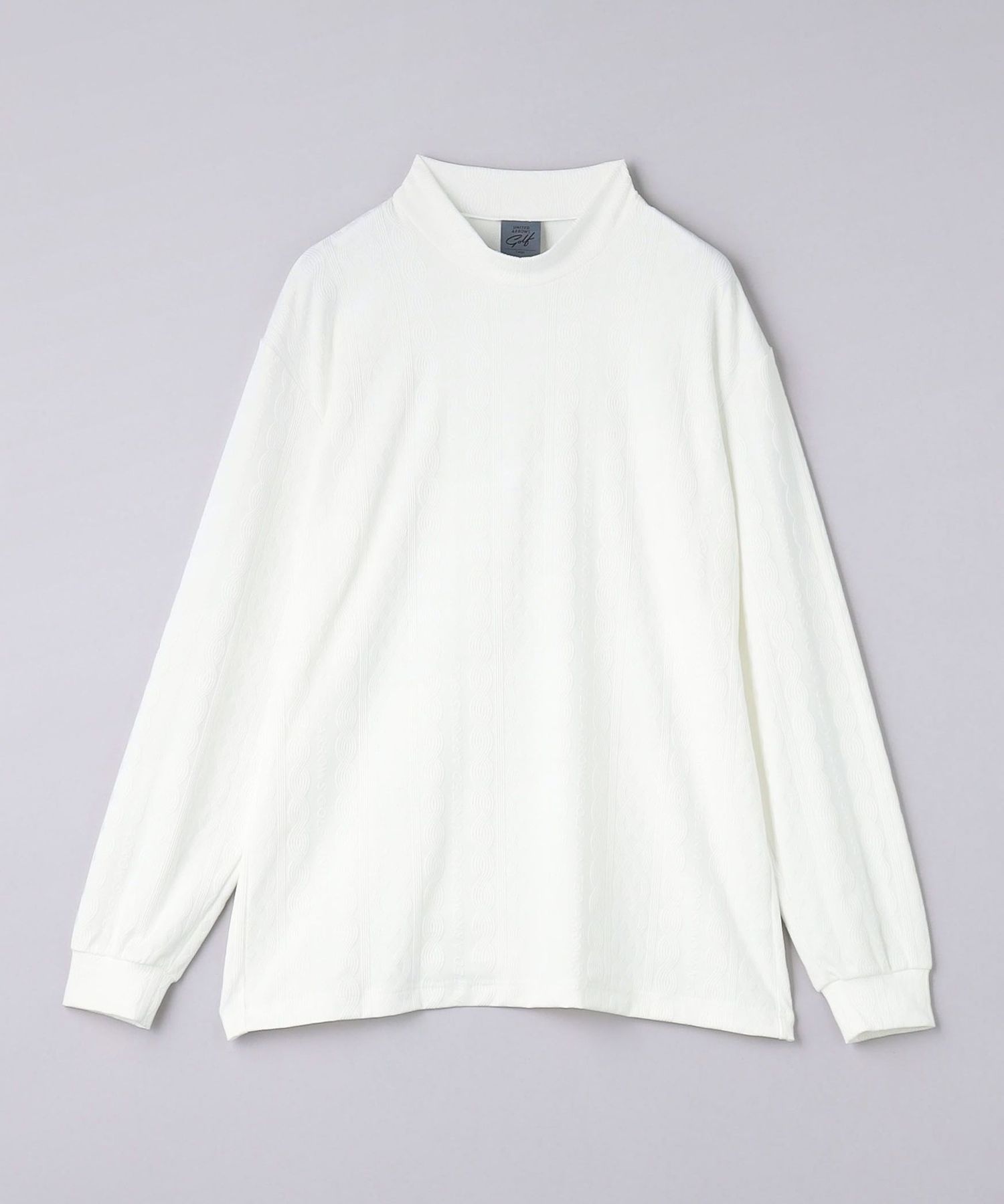 メンズ ジャカード モックネックシャツ