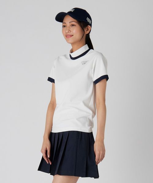 UNITED ARROWS Golf ポロシャツ ゴルフ　日本製　レディース ウィメンズ パイピング モックネック ポロシャツ
