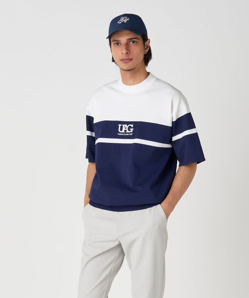 United Arrows Golf モックネックシャツ 青 メンズ プレーティング モックネック