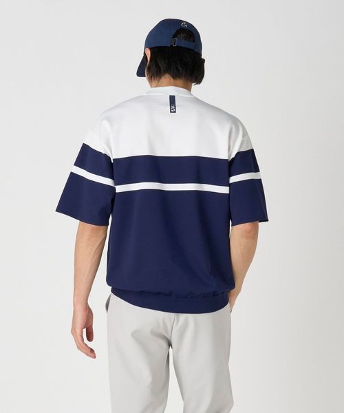 美品　ユナイテッドアローズゴルフ　モックネック　グレージュ メンズ ハイゲージ モックネックニット