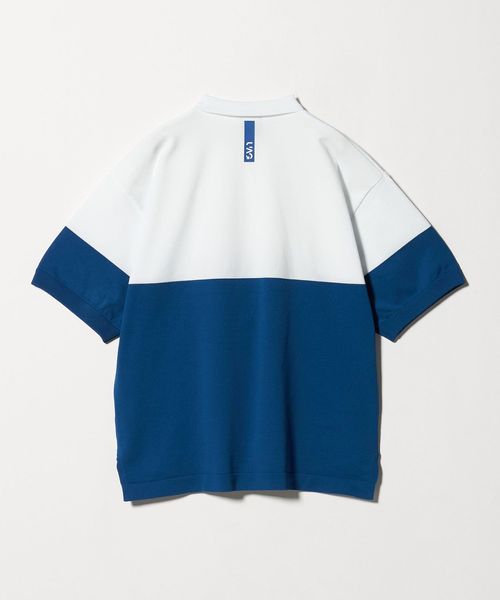 UNITED ARROWS GOLF ノースリーブ ポロシャツ　総柄 ウィメンズ プレーティング ニットポロシャツ