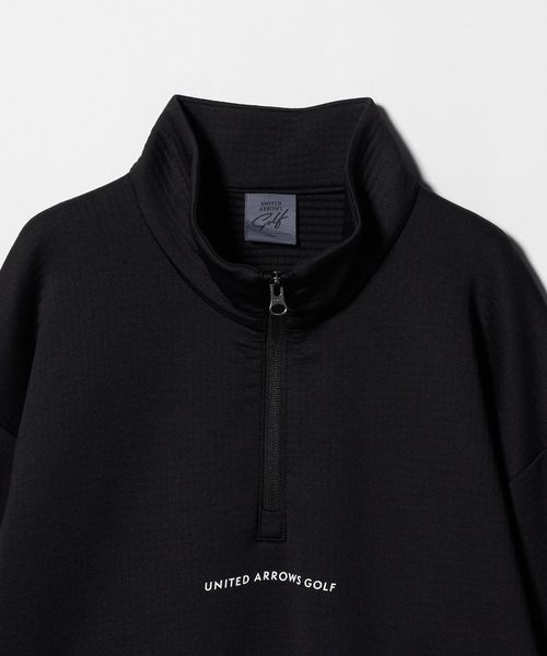 メンズ ソフト グリッド ハーフジップ スウェット 通気性