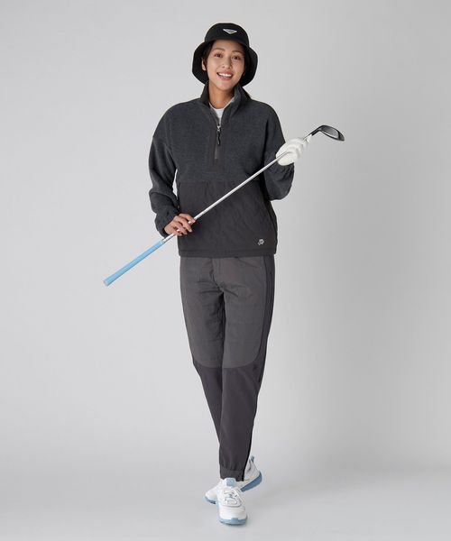 ウィメンズ キルティング フリース クオータージップ プルオーバー