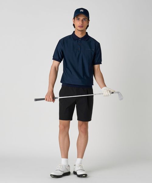 UNITED ARROWS Golf ネイビー ショートパンツ M メンズ スムース 1プリーツ ショートパンツ