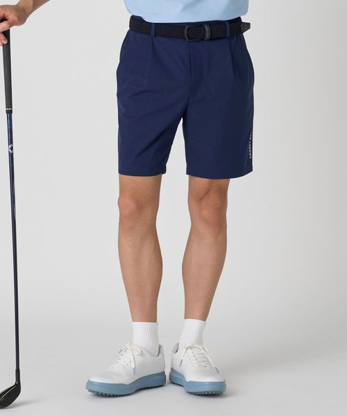 UNITED ARROWS GOLF ネイビーショートパンツ メンズ スムース 1プリーツ ショートパンツ
