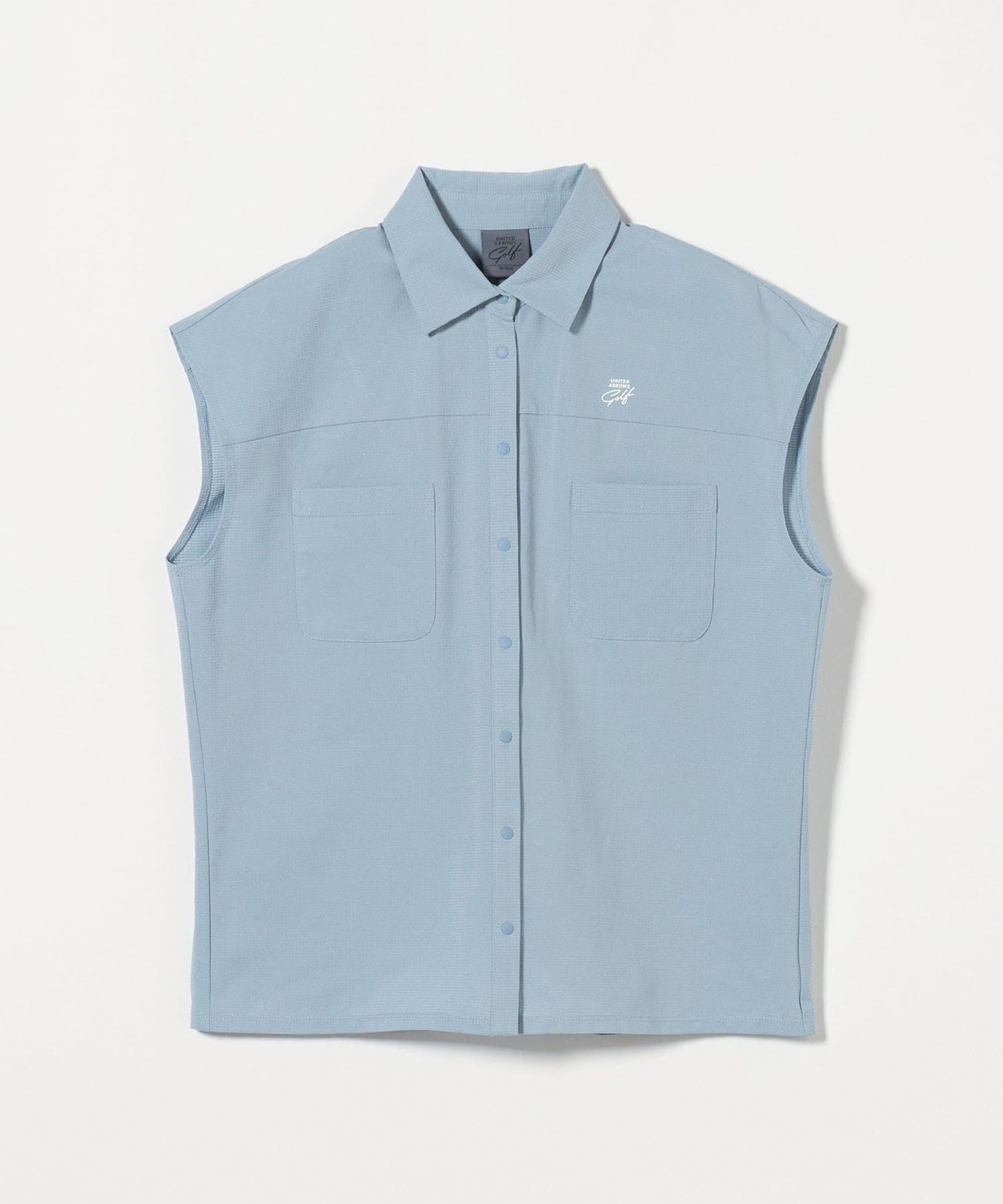 UNITED ARROWS GOLF ノースリーブ ポロシャツ　総柄 UGM063_e.jpg