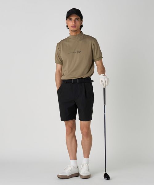 UNITED ARROWS GOLF ゴルフシャツ M　モックネック　グリーン メンズ スムース モックネック シャツ