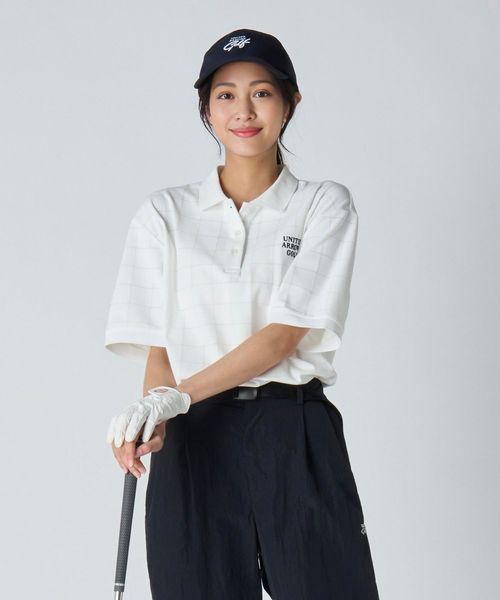 UNITED ARROWS GOLF/ウィメンズ プレイド ジャガード ポロシャツ/ポロシャツ