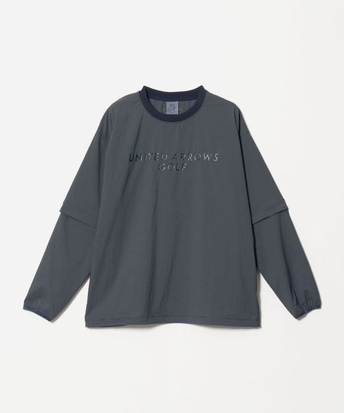 UNITED ARROWS GOLF/メンズピンチェック クルーネックスニード/長袖・半袖切替可能プルオーバー/Tシャツ / カットソー