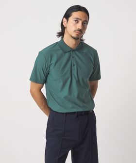 UNITED ARROWS GOLF/メンズ ダブルメッシュ バックロゴ ポロシャツ 吸水速乾/ポロシャツ