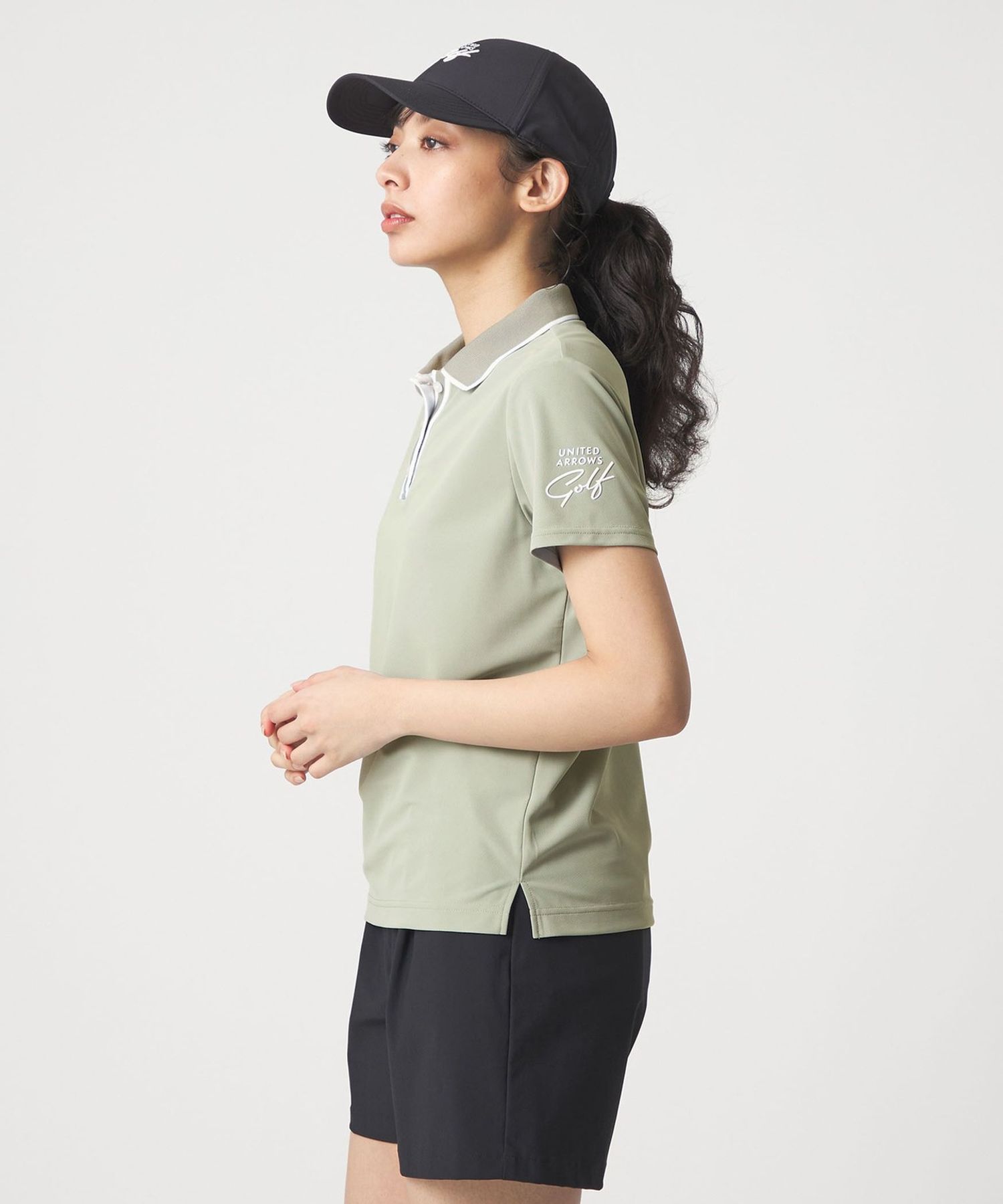 ウィメンズ ライン カノコ ポロシャツ UV 吸水速乾