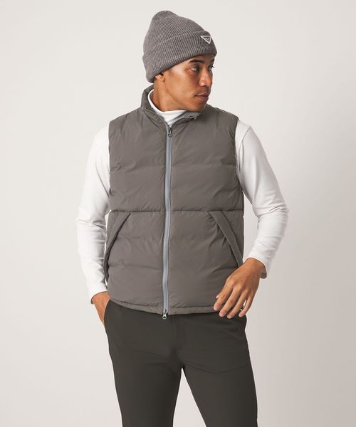 UNITED ARROWS GOLF/メンズ カルバック ベスト ヨコストレッチ 撥水/中綿 / キルティングジャケット