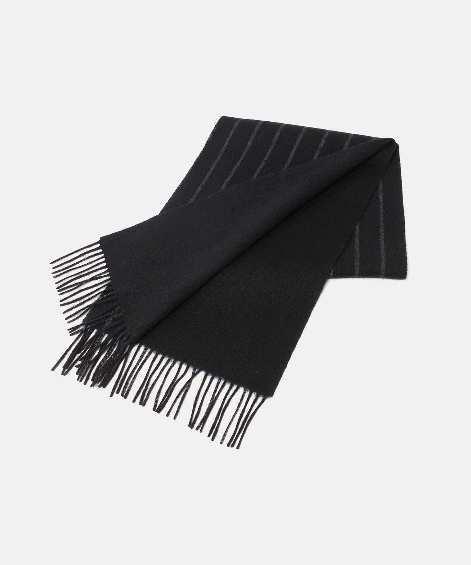 カシミヤブレンド リバーシブル ストライプ×ソリッドマフラー＜A DAY