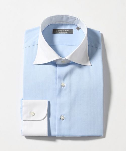 A DAY IN THE LIFE/ヘリンボーン クレリック ワイドカラーシャツ―イージーケア―＜A DAY IN THE LIFE＞/シャツ / ブラウス