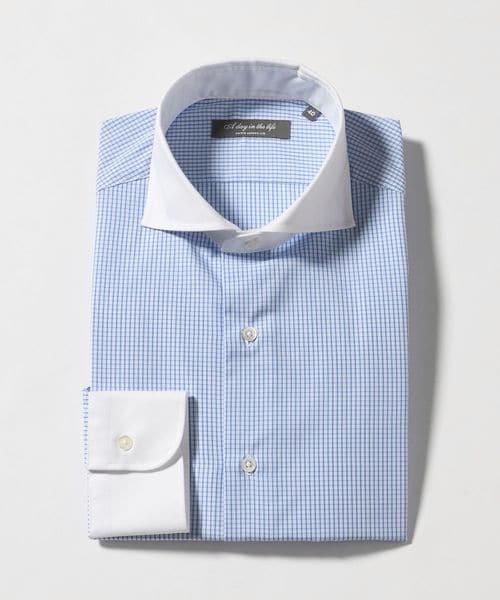 A DAY IN THE LIFE/グラフチェック クレリック ホリゾンタルワイドカラーシャツ―イージーケア―＜A DAY IN THE LIFE＞/シャツ / ブラウス