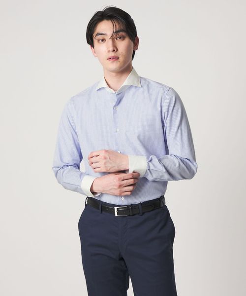 A DAY IN THE LIFE/グラフチェック クレリック ホリゾンタルワイドカラーシャツ―イージーケア―＜A DAY IN THE LIFE＞/シャツ / ブラウス