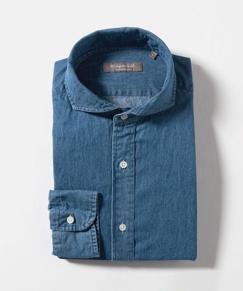 A DAY IN THE LIFE/インディゴ ツイル カッタウェイカラーシャツ＜A DAY IN THE LIFE＞/シャツ / ブラウス