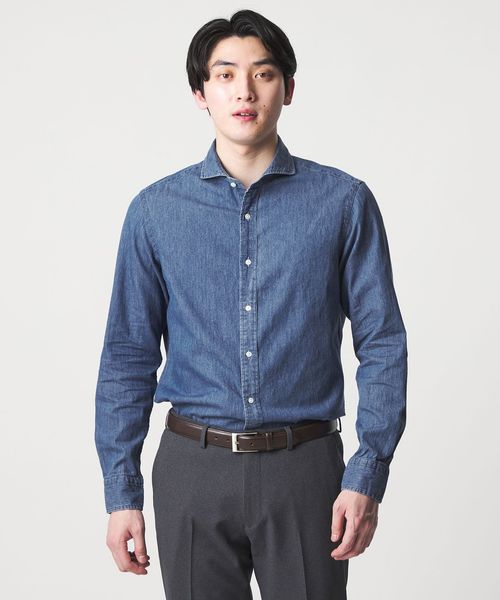 A DAY IN THE LIFE/インディゴ ツイル カッタウェイカラーシャツ＜A DAY IN THE LIFE＞/シャツ / ブラウス