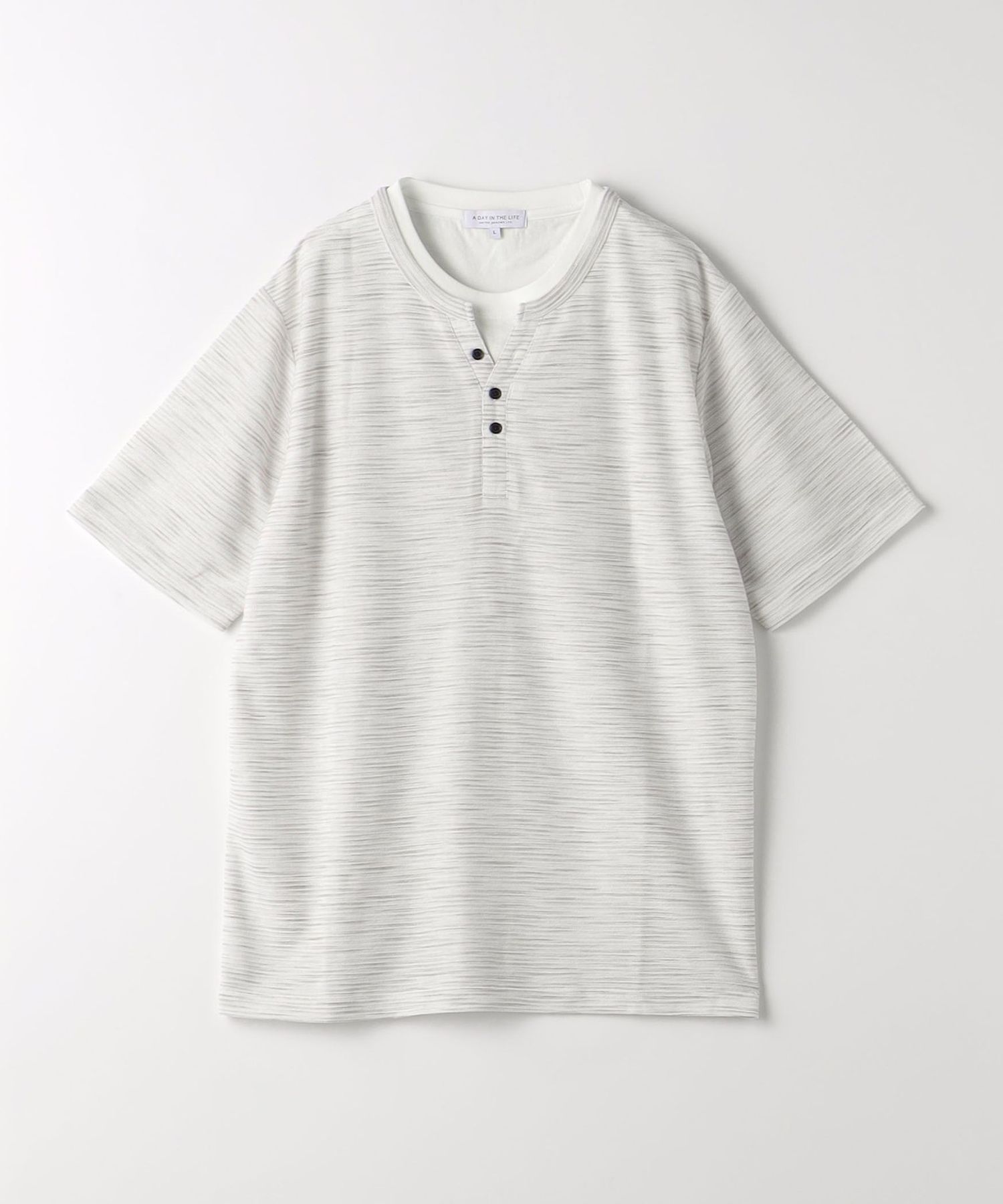 メランジ リップル ヘンリーネックTシャツ＜A DAY IN THE LIFE＞